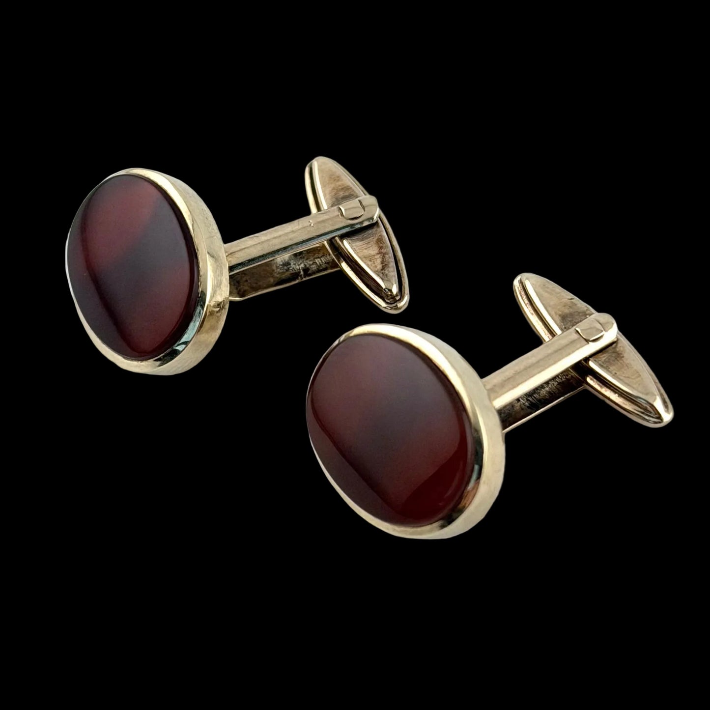 Vintage Carnelian Cufflinks - 9kt Solid Gold