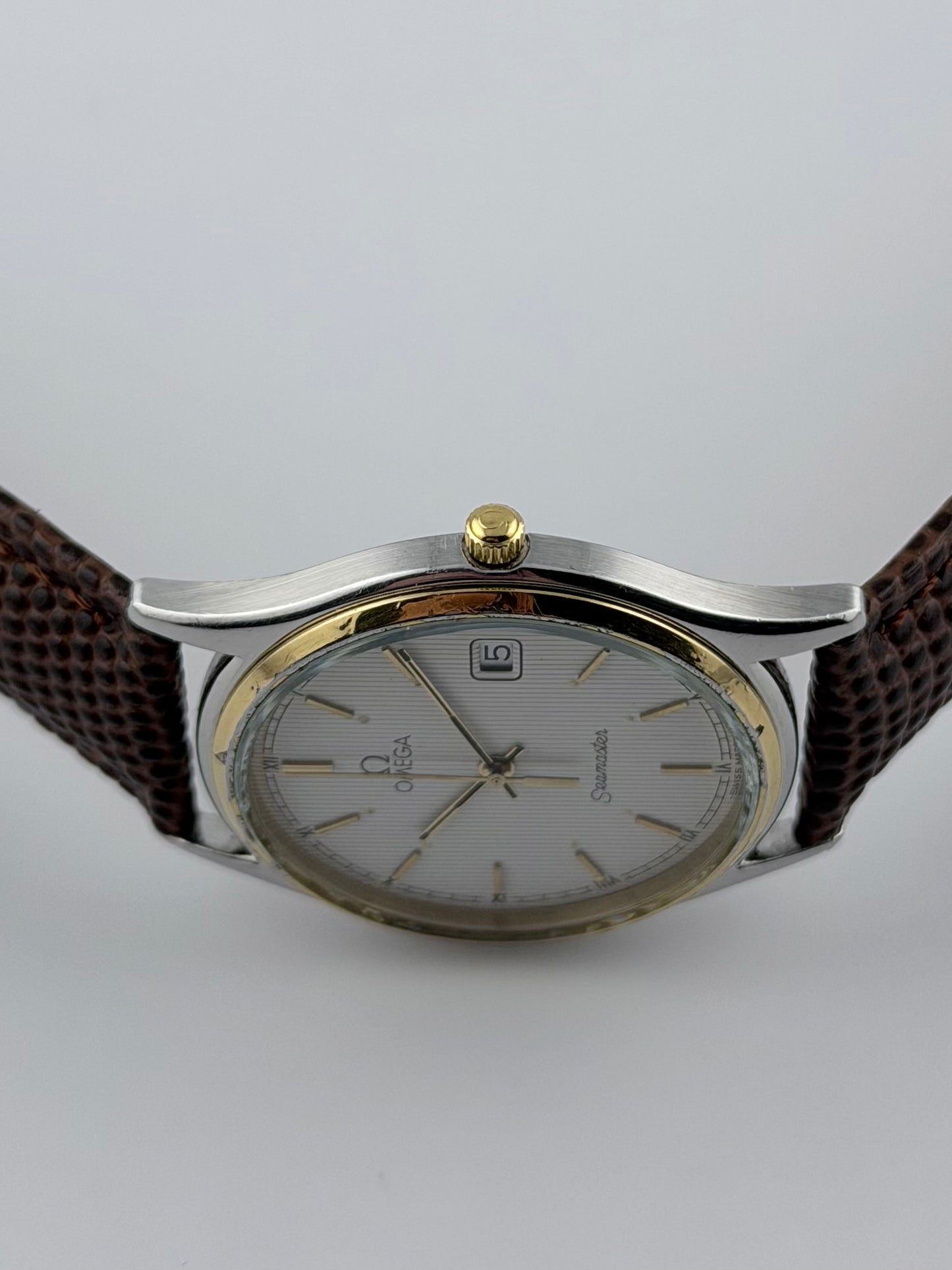Omega Seamaster Quartz 196.0251 Linen-stripe Dial