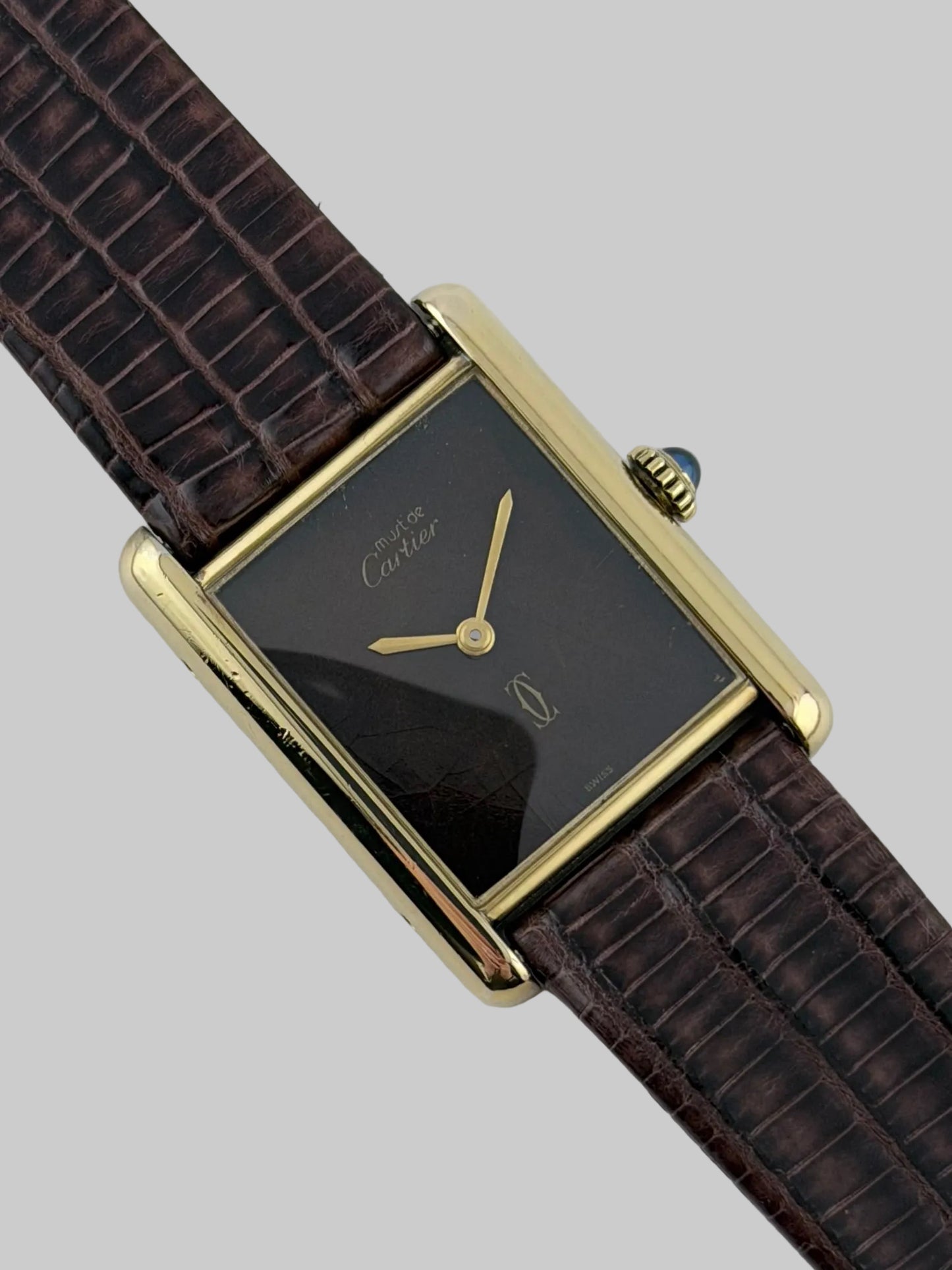 Cartier Must De Paris Tank Manual Wind - 6 - Lacquer Wood-effect Dial
