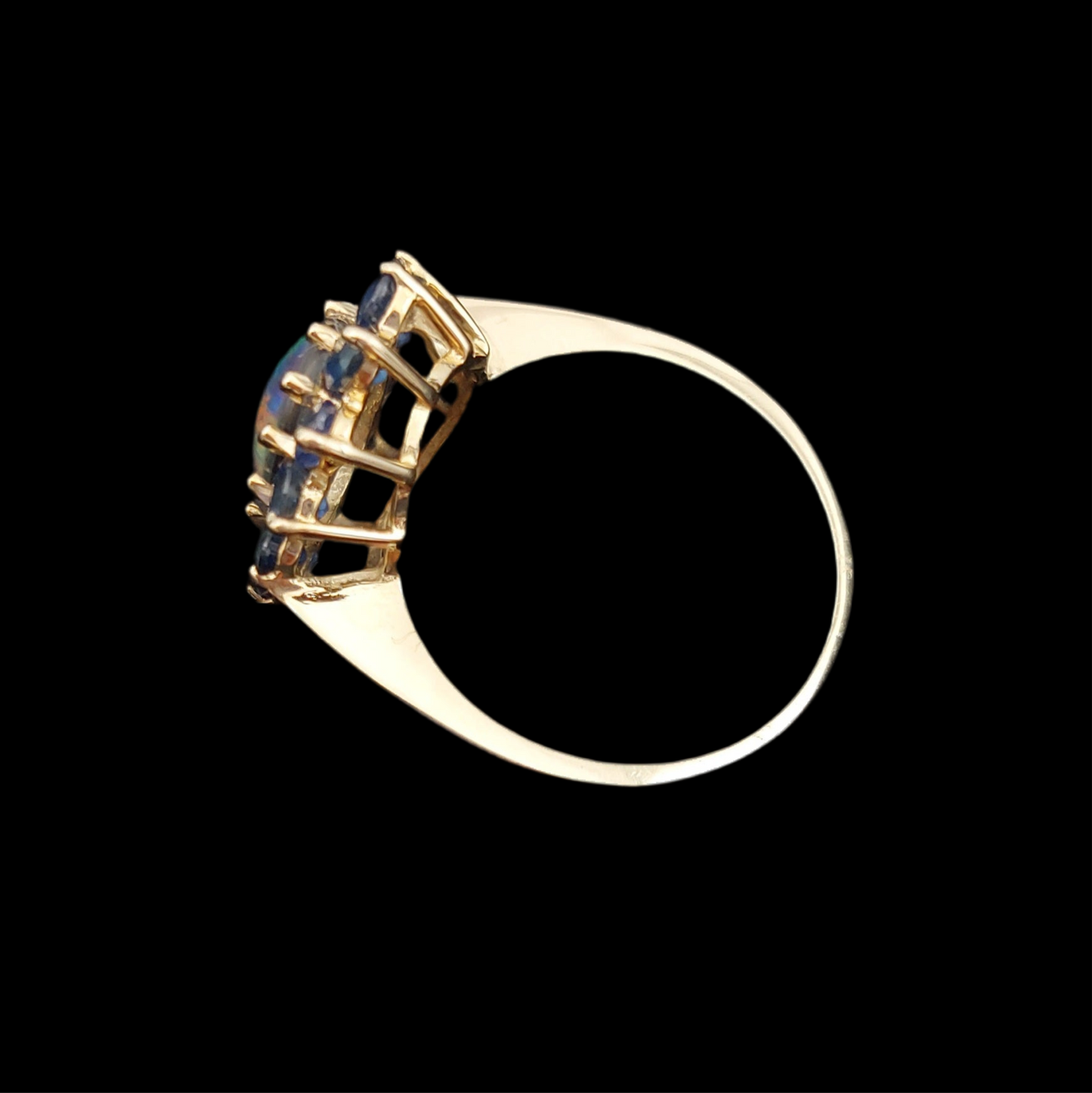 Sapphire and Opal 9ct Gold Cluster Ring