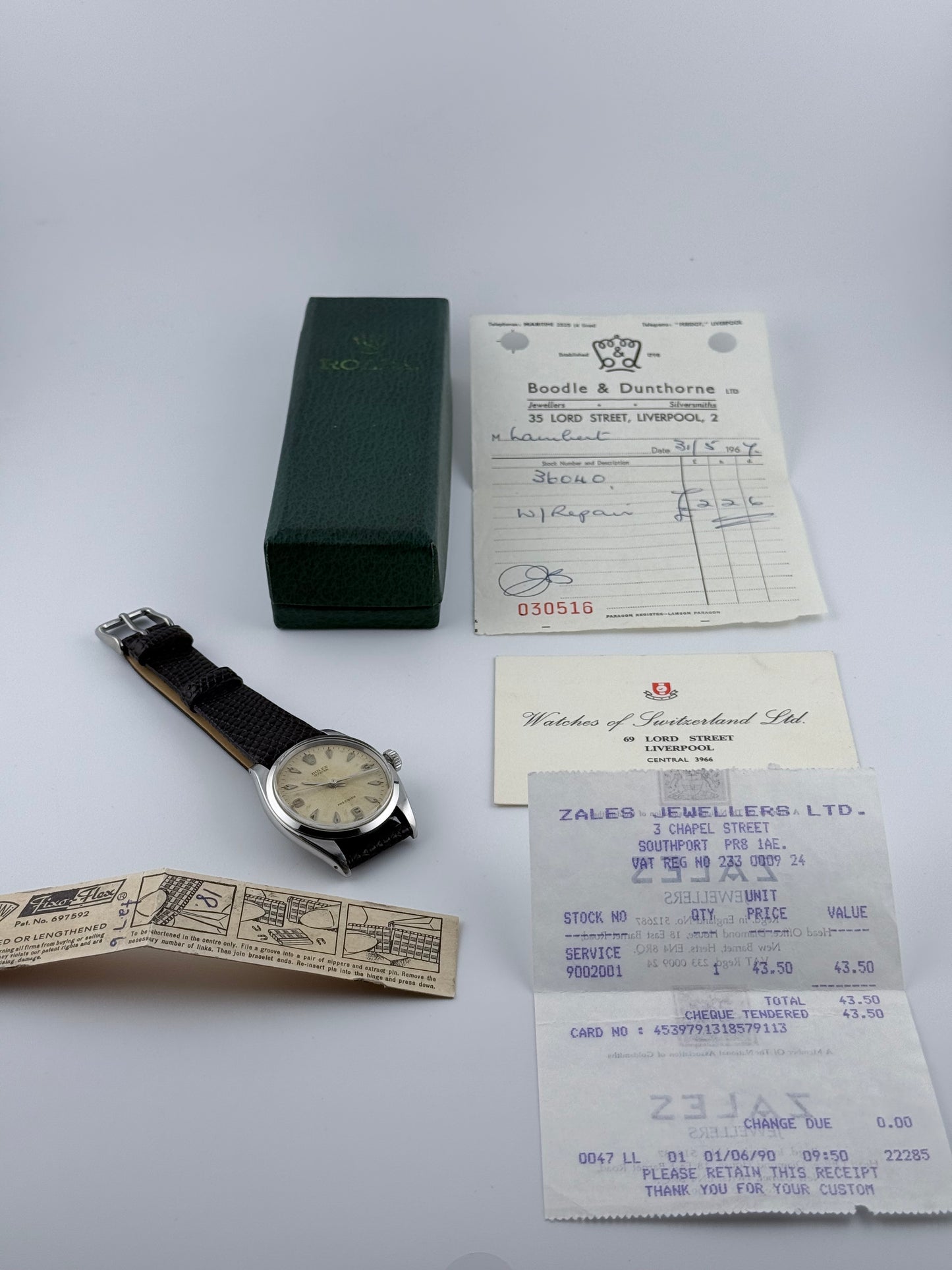 Rolex Oyster Precision Manual Wind - 6422 - Rare Chevron Dial - Collectors Set