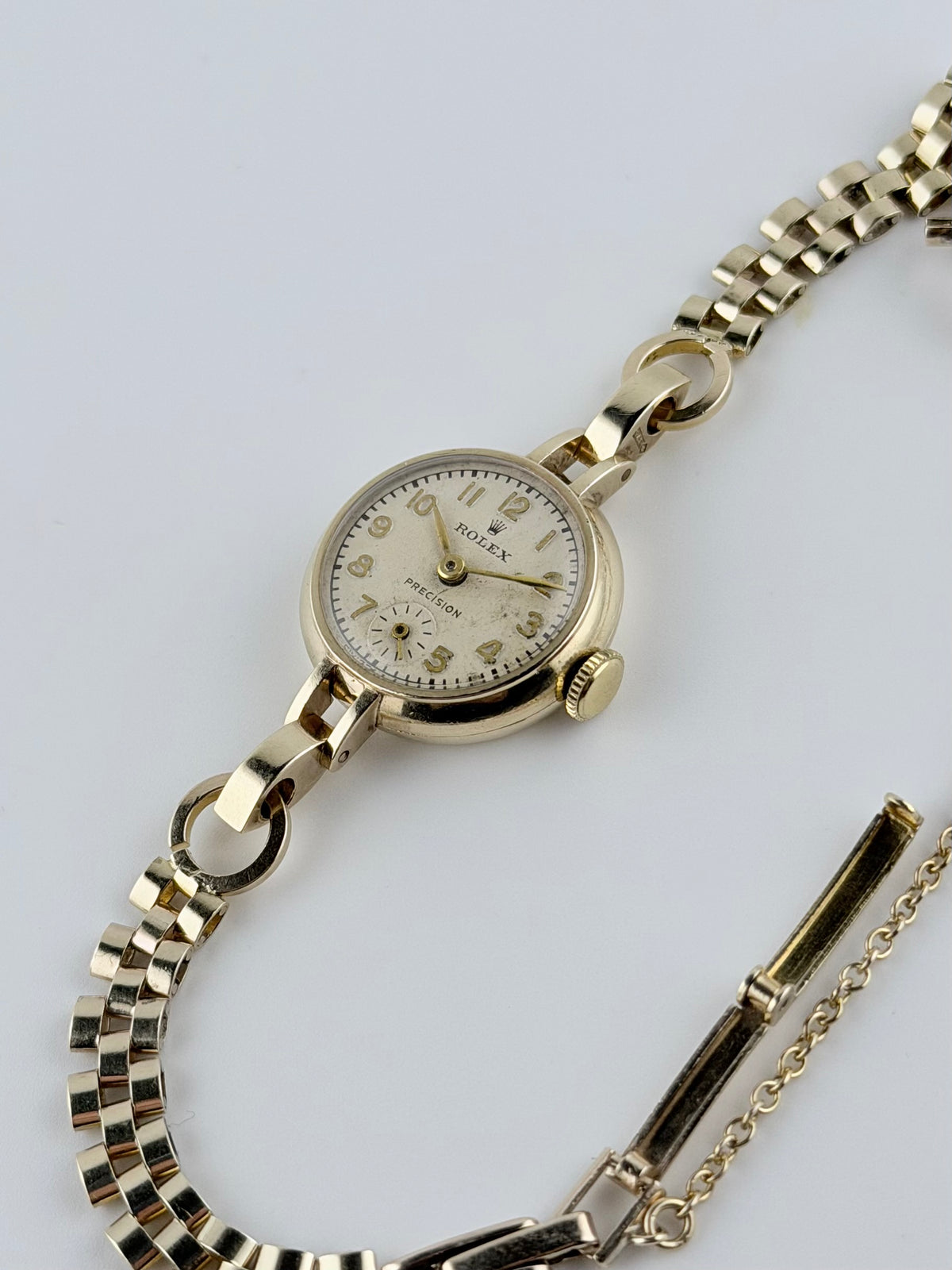 Rolex Ladies Manual Wind - Sub-Dial - Rare 1938 - Solid 9ct Gold - with Clamshell Box