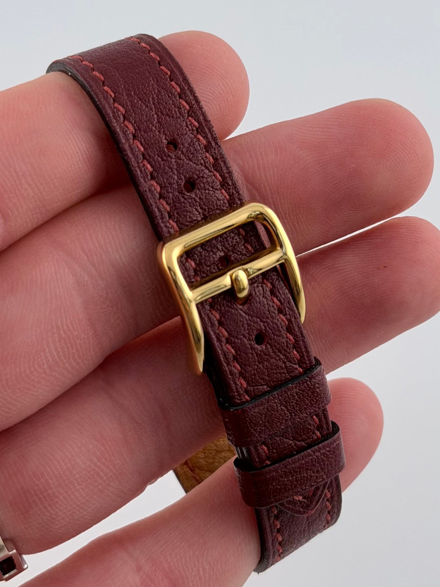 Hermes Paris Kelly Lock Watch - Burgundy - Original Box - Ladies