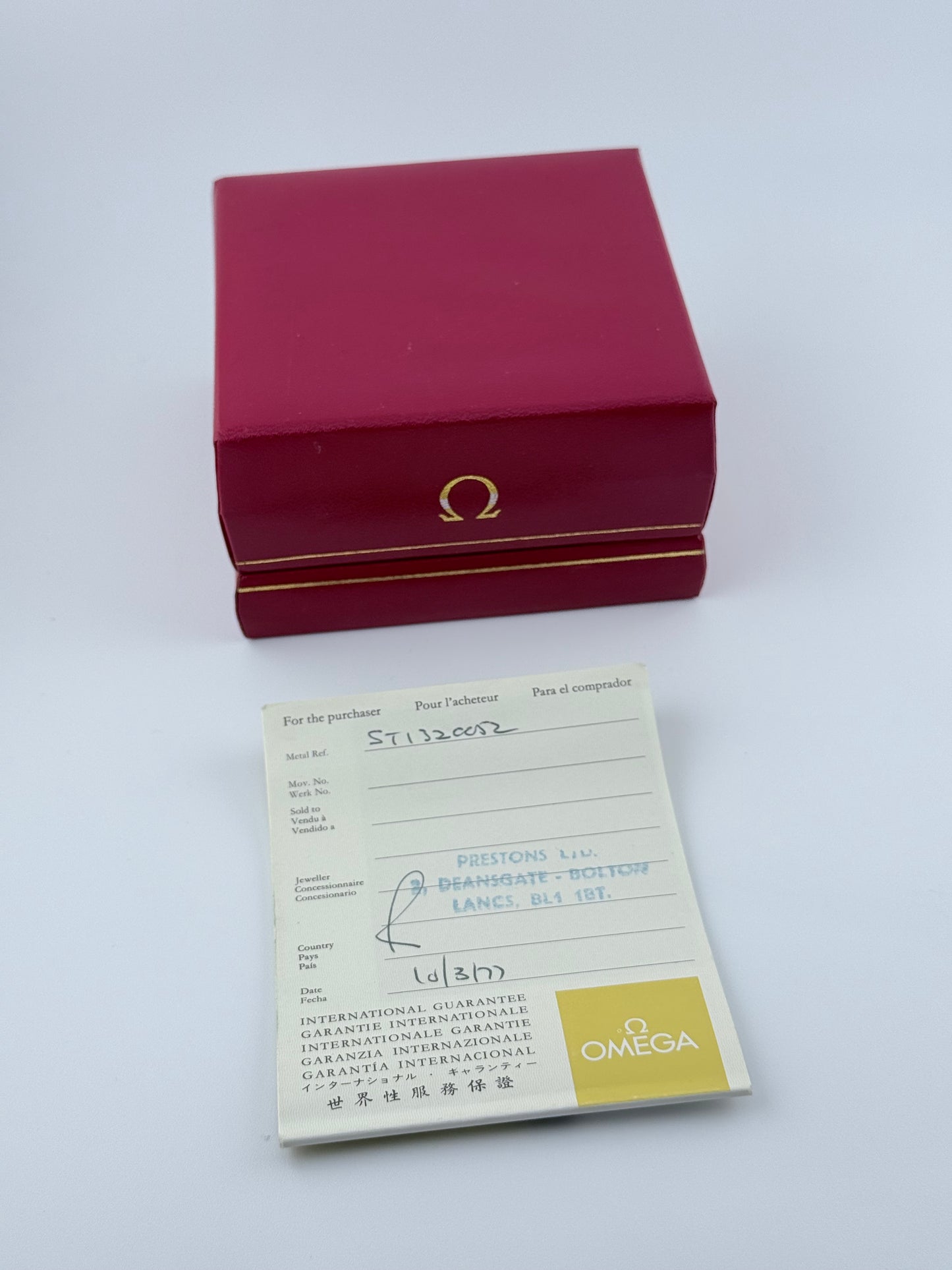 Omega Geneve Manual Wind Date 132.0052 - Box and Papers