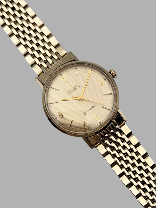 Omega Seamaster Automatic Clamshell Dial L-6590 - 14ct Solid Gold - Original Bracelet