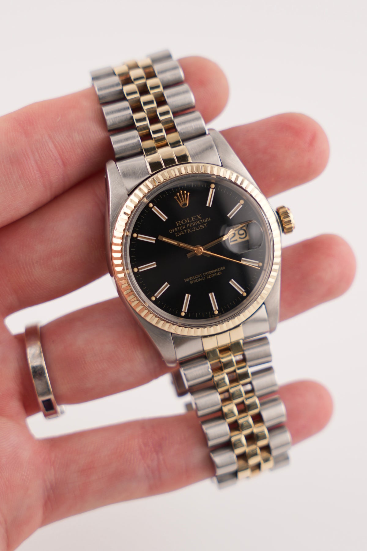 Rolex Datejust Oyster Perpetual 16013 - Two-Tone - Black Dial - Exceptional Condition