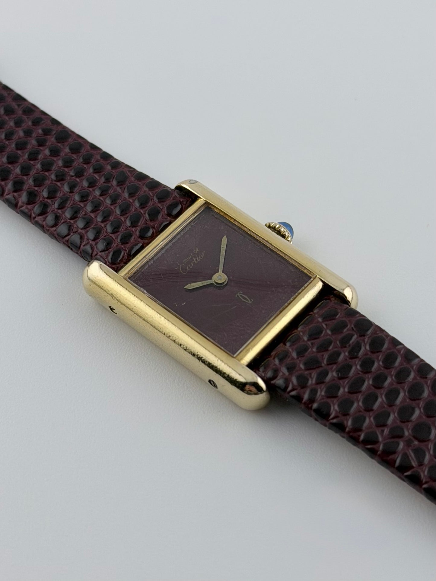 Cartier Must de Tank - 3 - Manual Wind - Burgundy Dial - Ladies