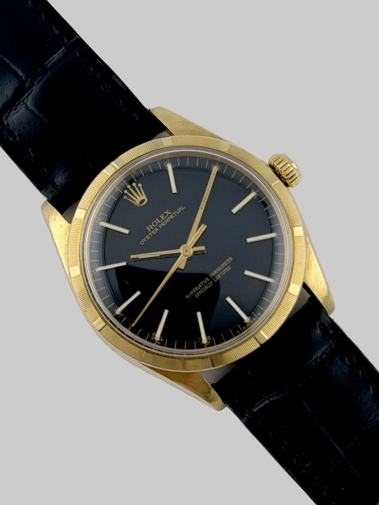 Rolex Oyster Perpetual - 1003 - 18kt Gold - Rare Black Dial