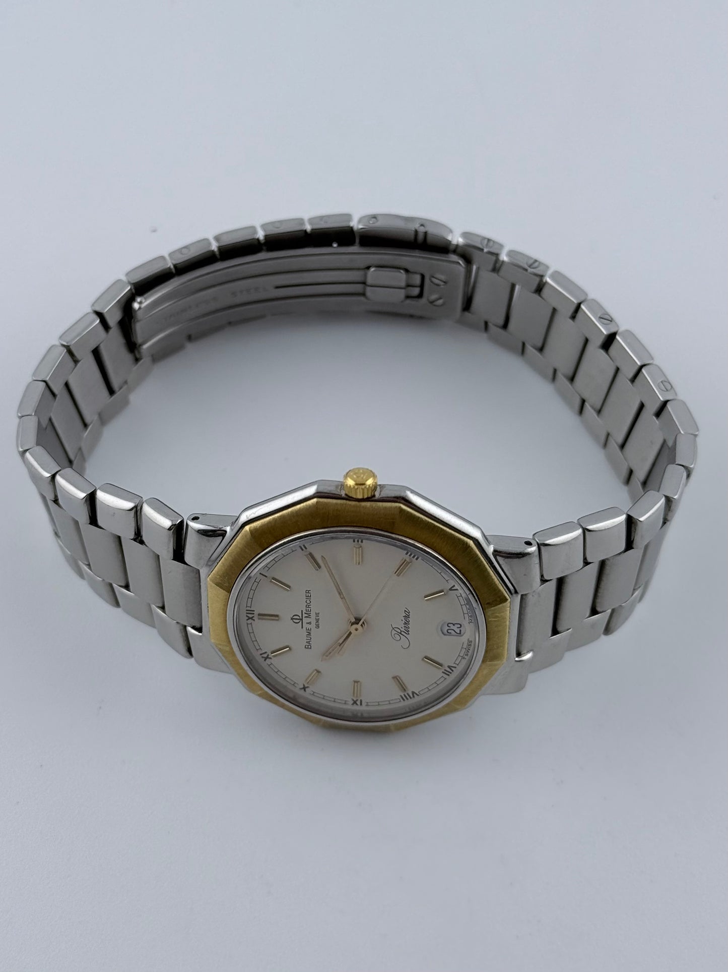 Baume Mercier Geneve Riviera - Quartz Date - 5131.3 - 18ct Gold and Steel