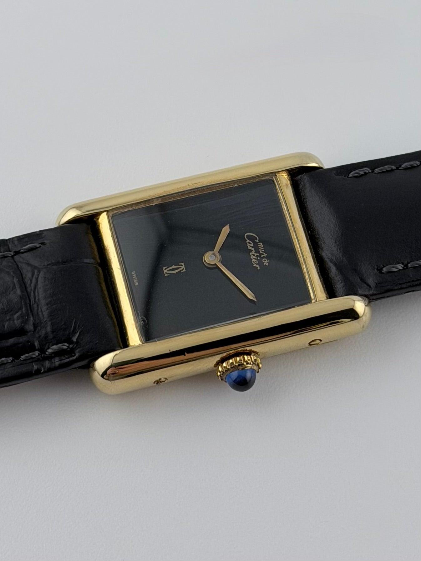 Cartier Must de Paris Tank Manual Wind - 3 - Black Dial - Ladies