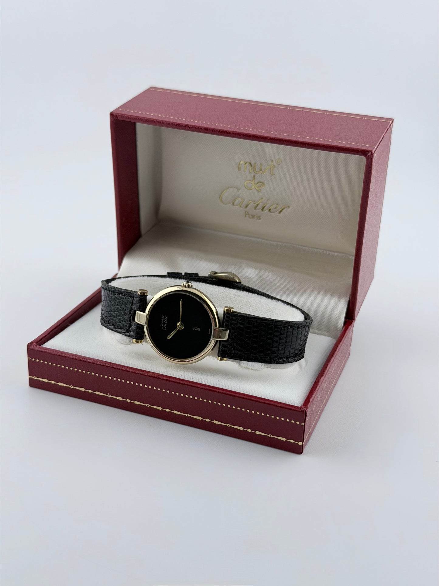 Cartier must de Vendôme Quartz - 18 - Onyx Dial - Full SET!