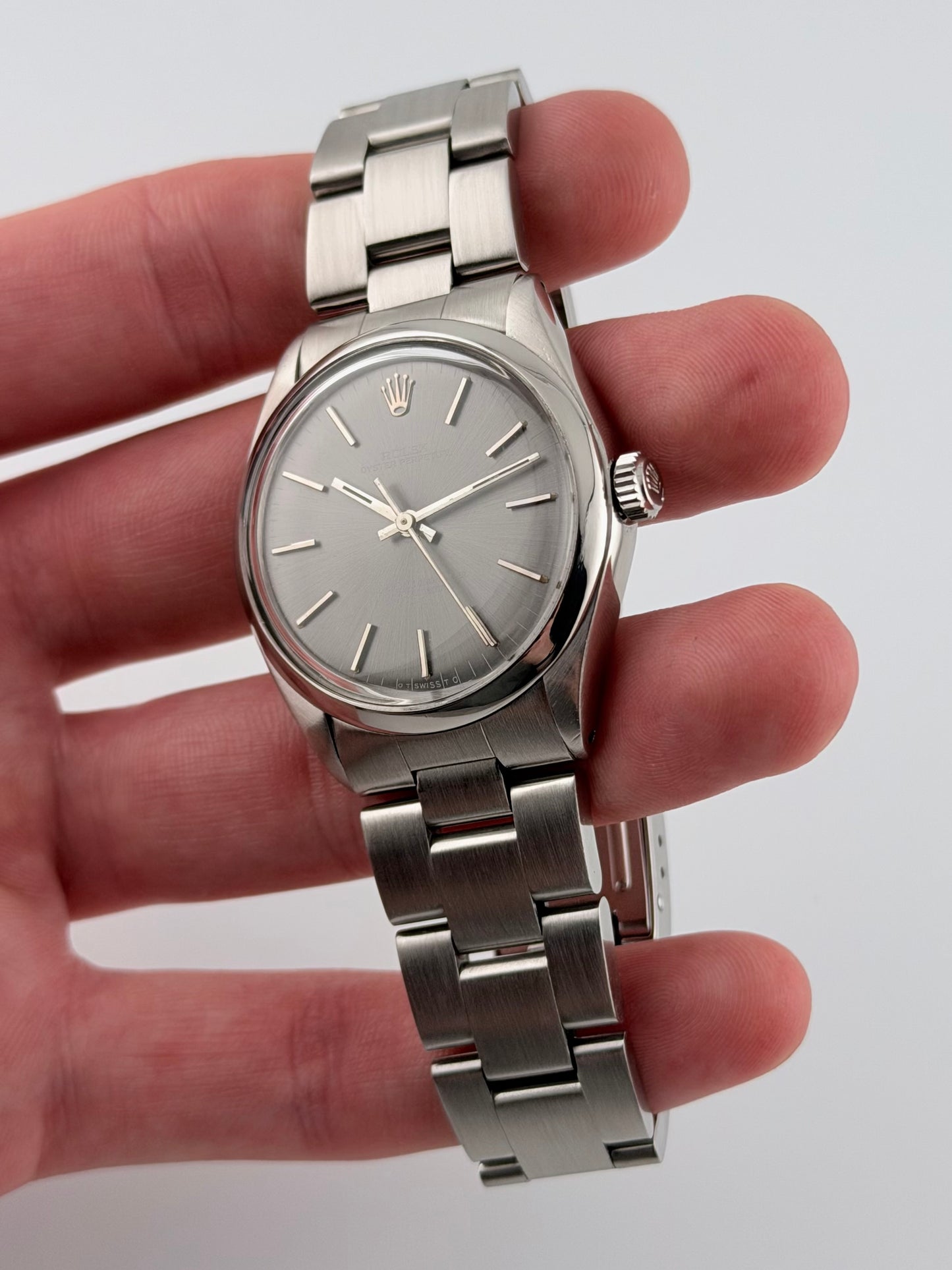 Rolex Oyster Perpetual Automatic 1002 - Rare Grey Ghost Dial - Box and Papers