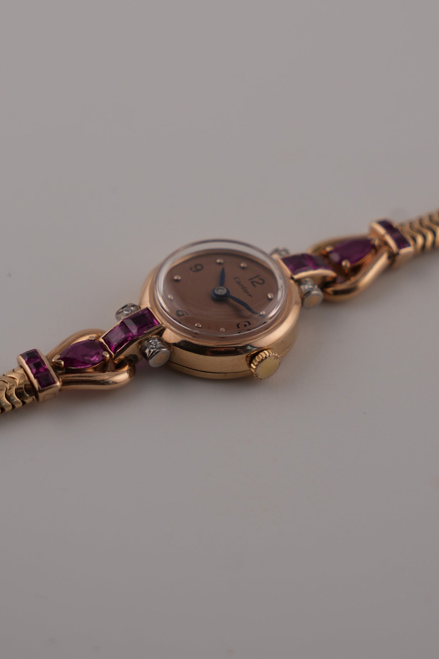 Cartier Ladies 14ct with Rubies and Diamonds Manual Wind - RARE watch and original Box