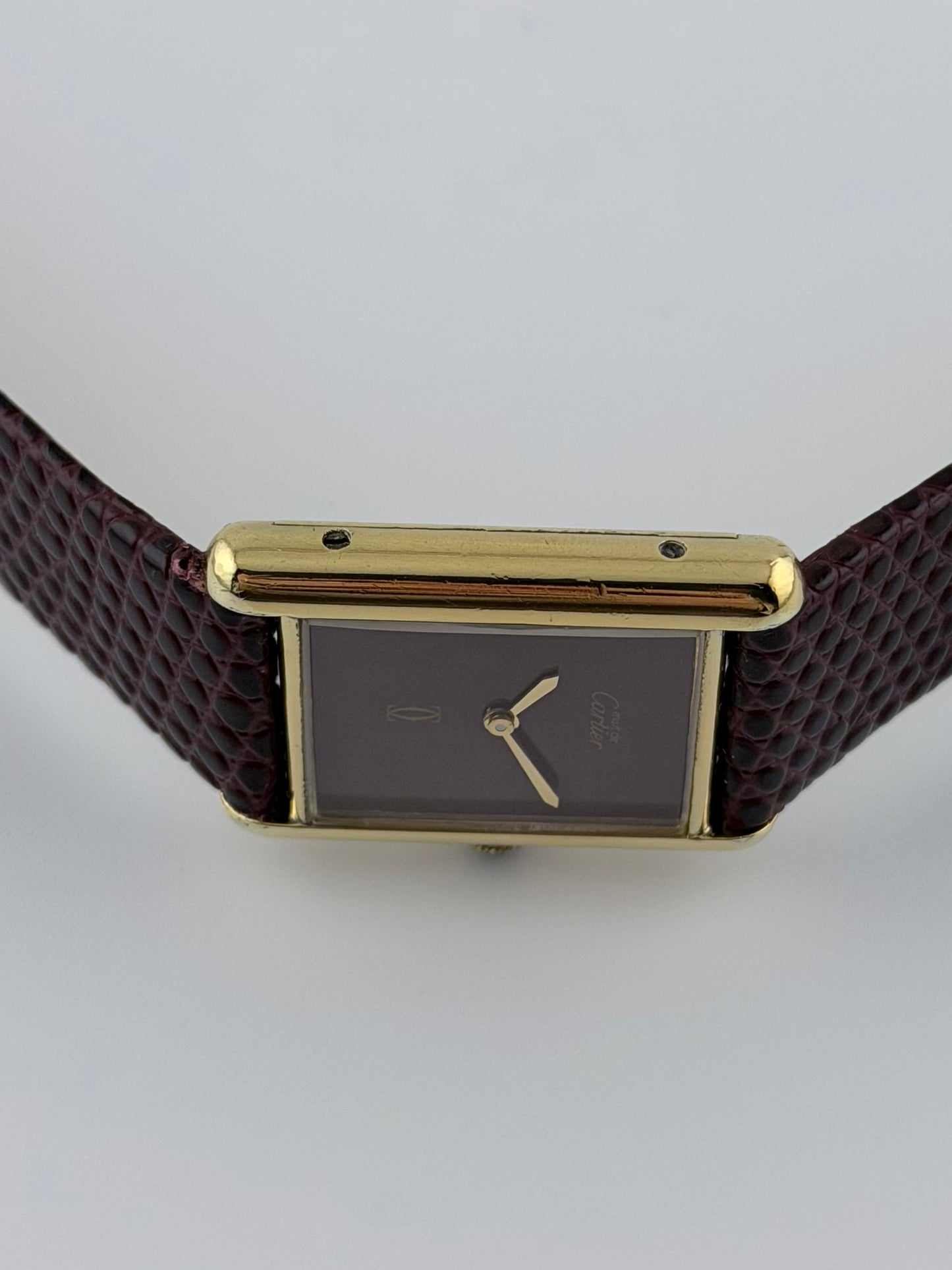 Cartier Must De Paris Tank Manual Wind - 6 - Burgundy Dial