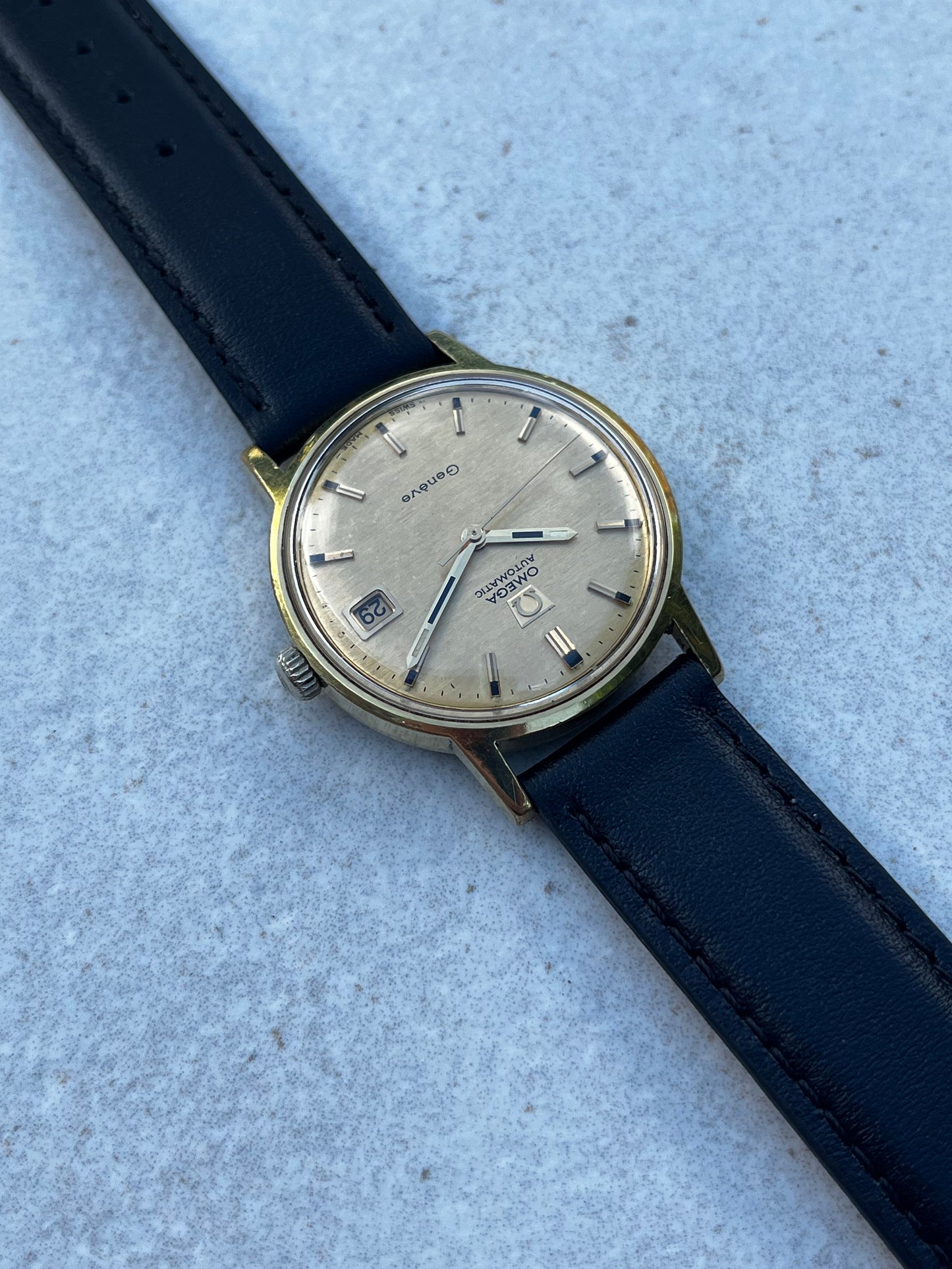 Omega Geneve Automatic Shantung Dial 166.070 Box and Papers