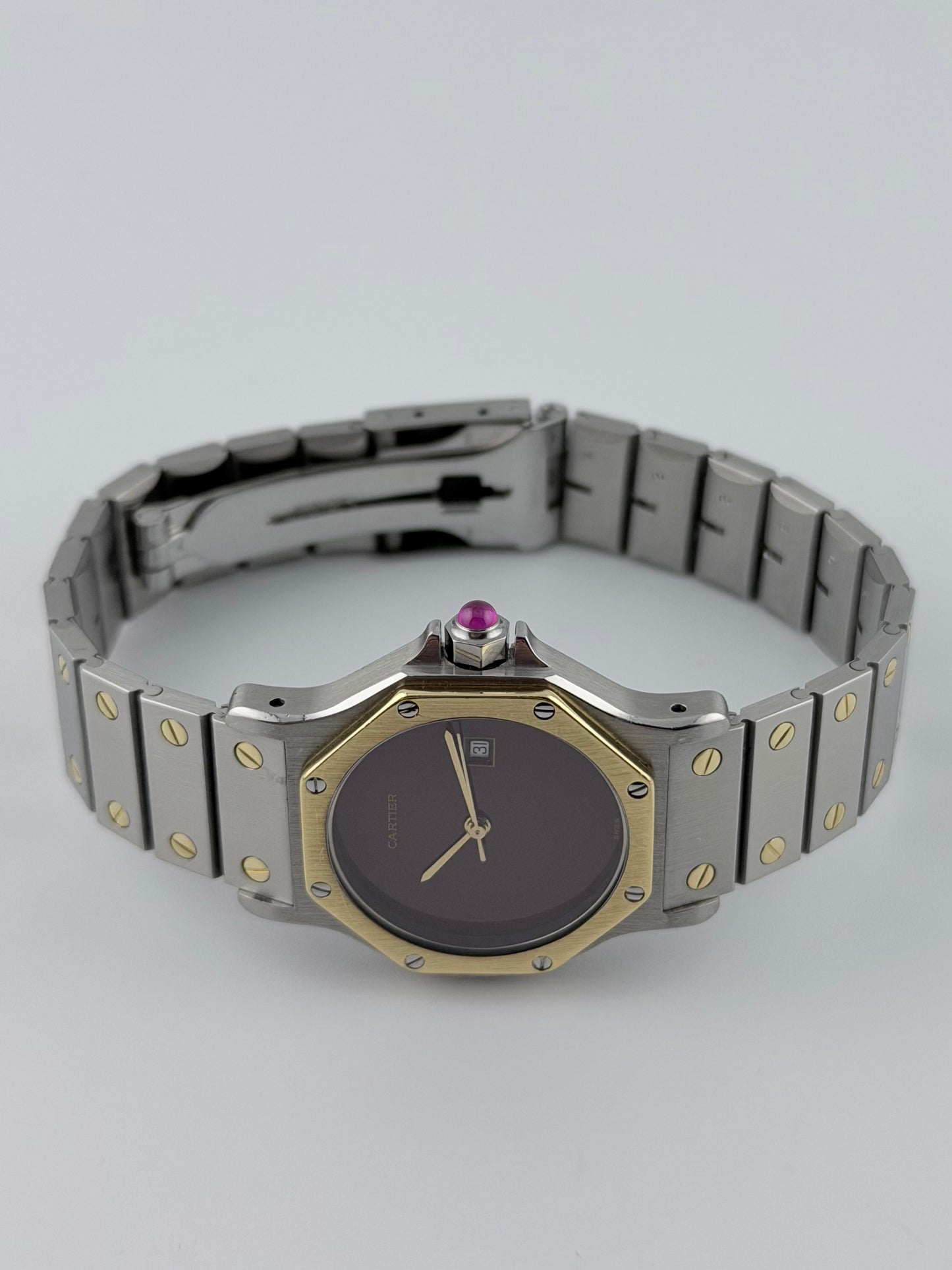 Cartier Santos Octagon Automatic Date - 2966 - RARE! - Box and Papers!