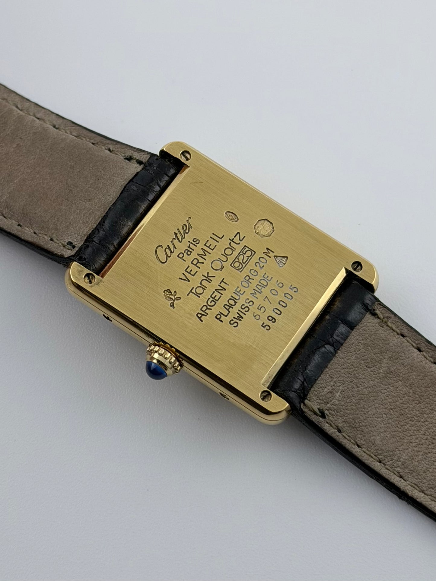 Cartier Tank Must De Tank Vermeil - Grey Art Deco Dial 590005 - Original Strap and Buckle