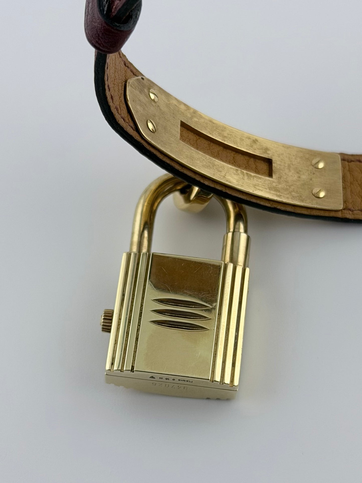 Hermes Paris Kelly Lock Watch -  Burgundy