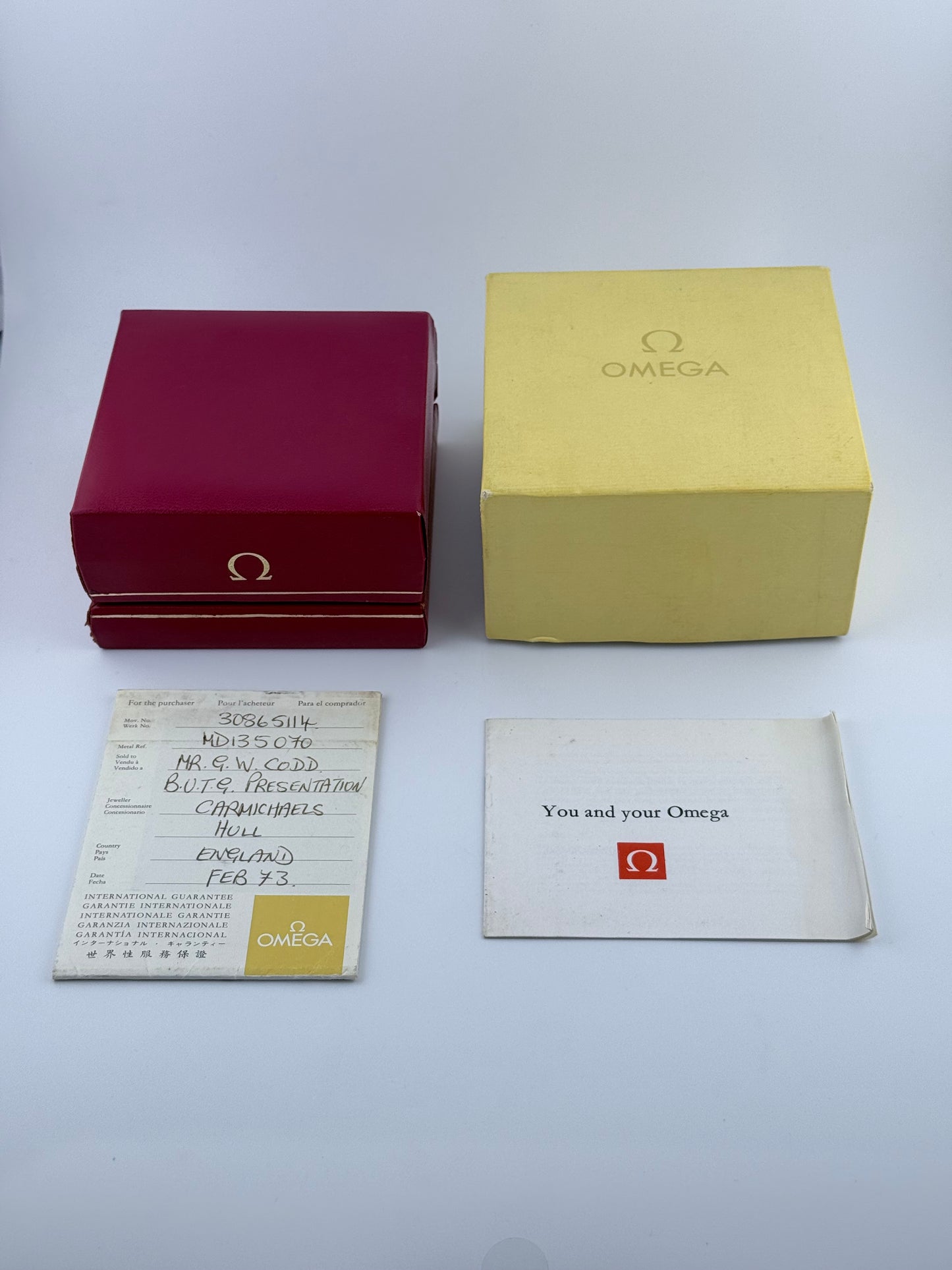 Omega Geneve Manual 135.070 - Box and Papers