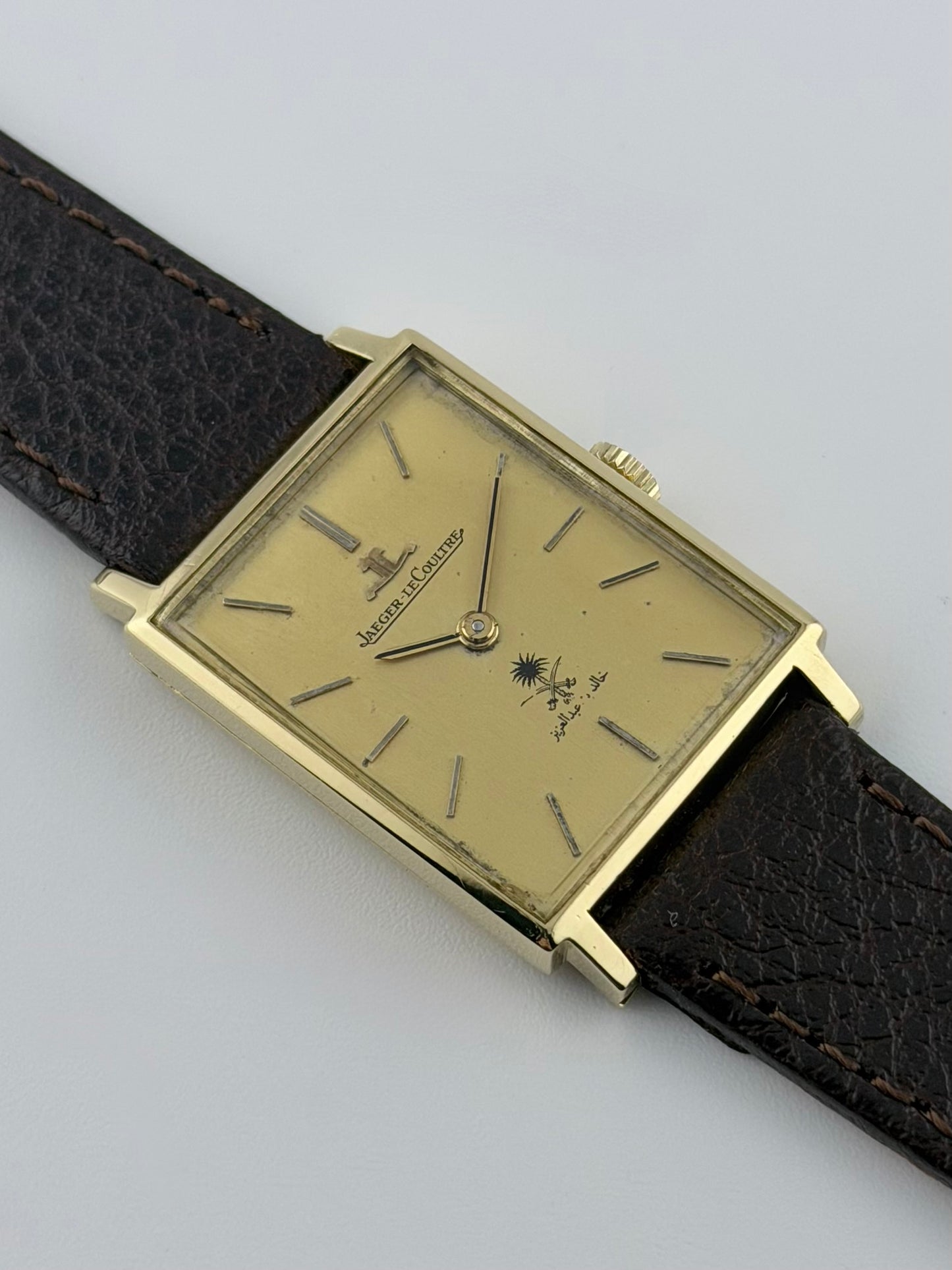 Jaeger LeCoultre Tank Manual Wind - 18ct Solid Gold - Papers - Rare - Royal Saudi Emblem