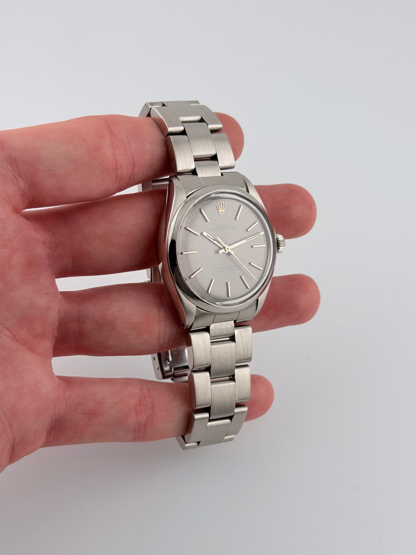Rolex Oyster Perpetual Automatic 1002 - Rare Grey Ghost Dial - Box and Papers