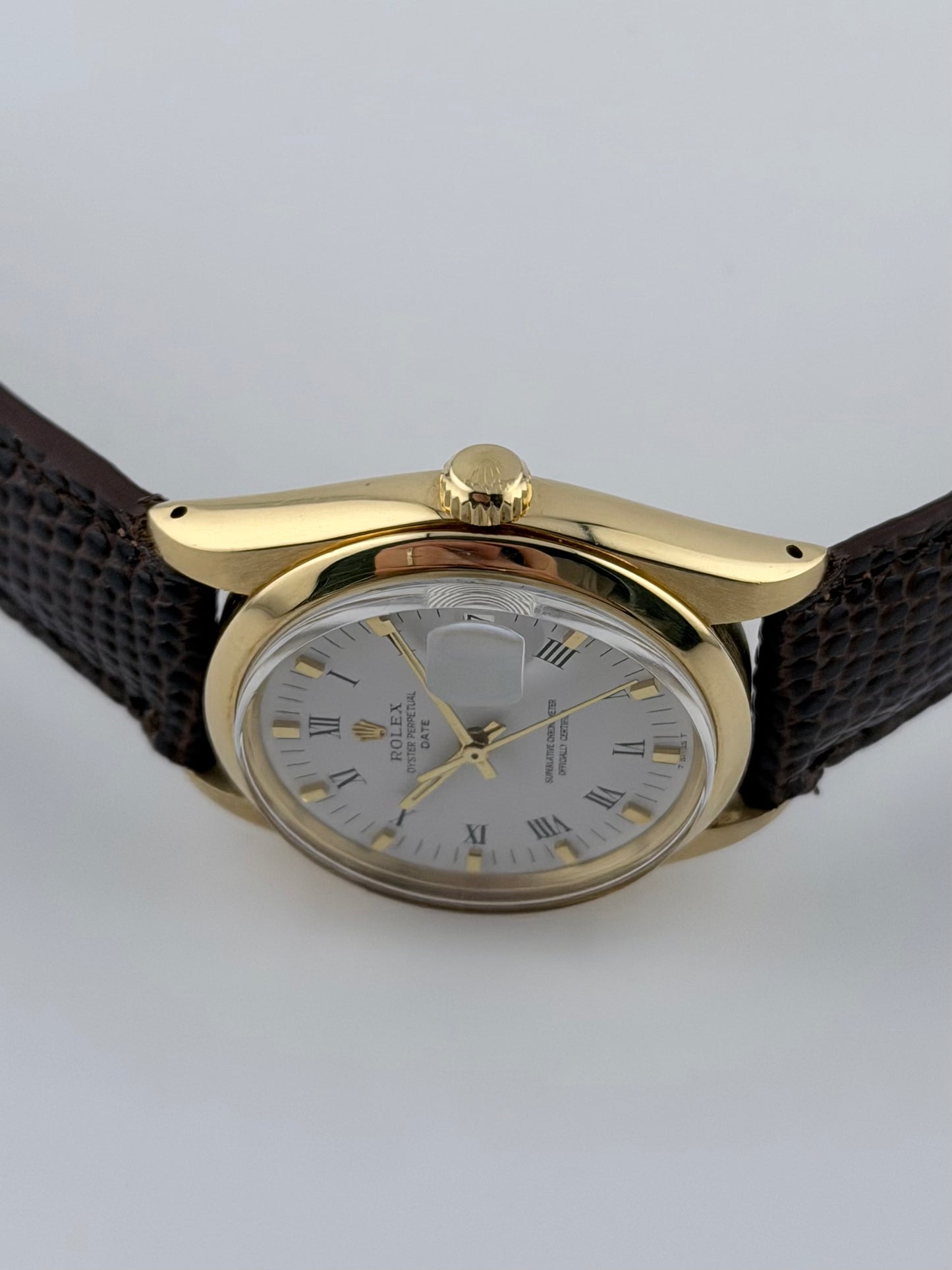 Rolex Oyster Perpetual Date Automatic 18kt Gold - 1500 - Rare Buckley Dial