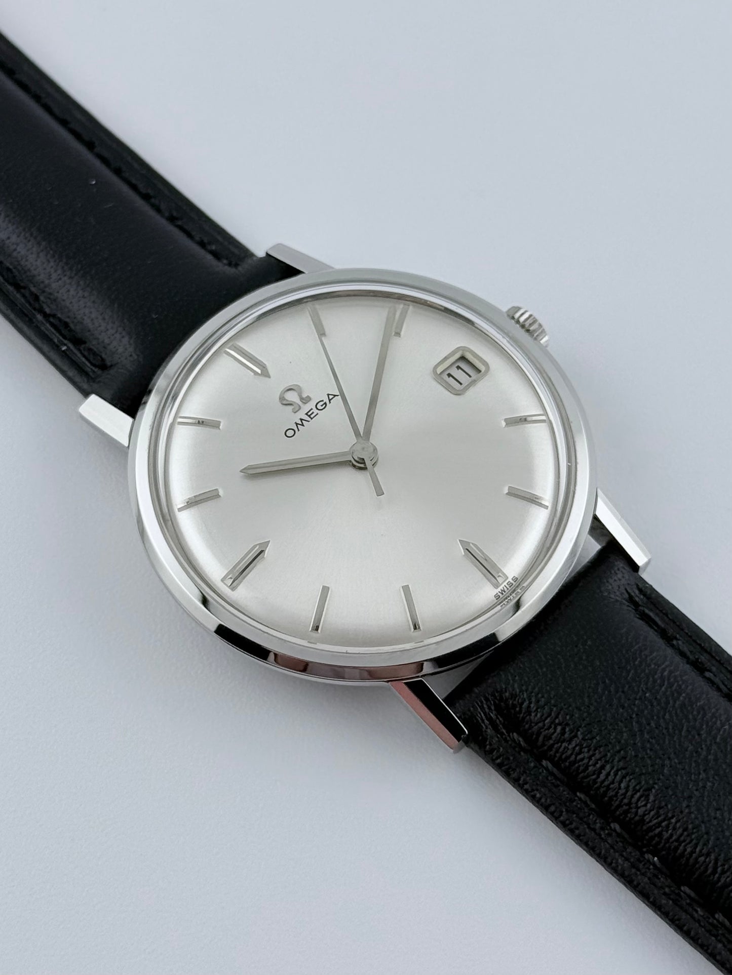 Omega Manual Date - Silver Sunburst Dial -  132.015