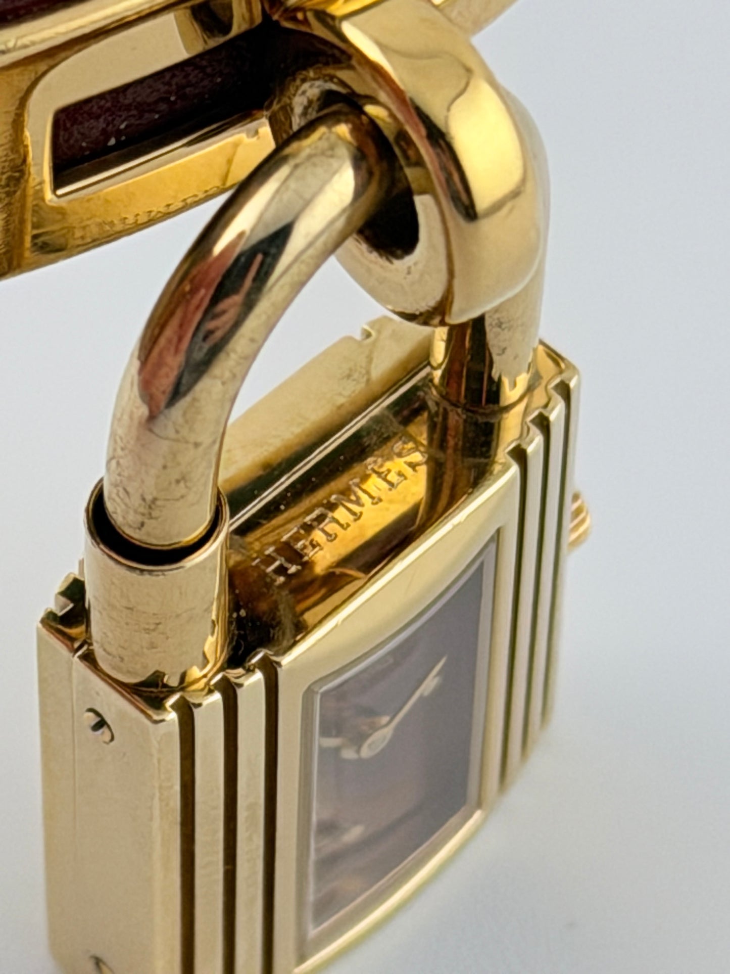 Hermes Paris Kelly Lock Watch -  Burgundy