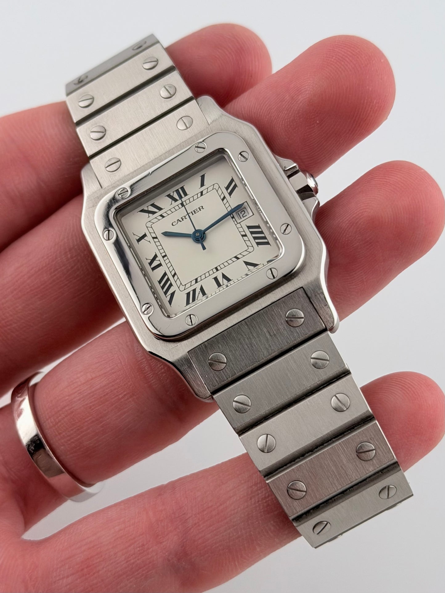 Cartier Santos Carree Automatic Date - 2960 - Rare All Steel