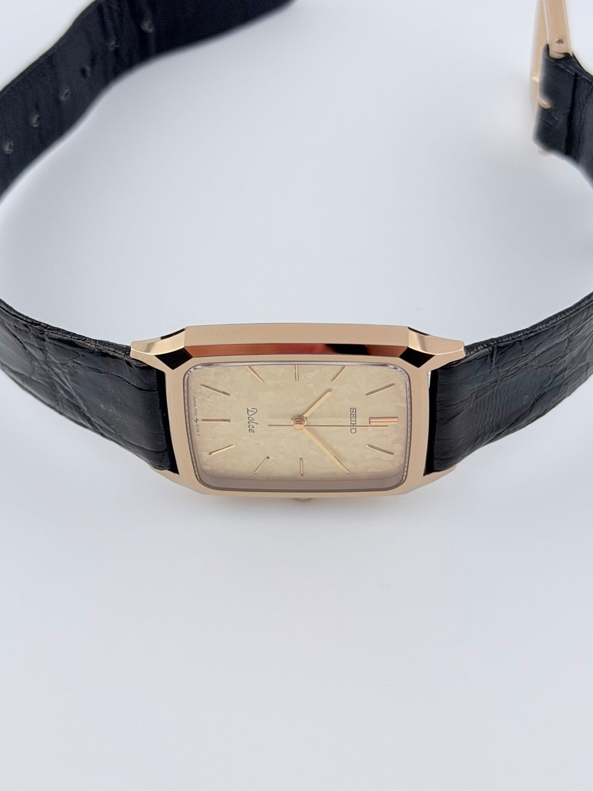 Seiko Dolce Exceline Tank Quartz Box and Papers and Tags Full Set! - 7741-5140 Near Mint!