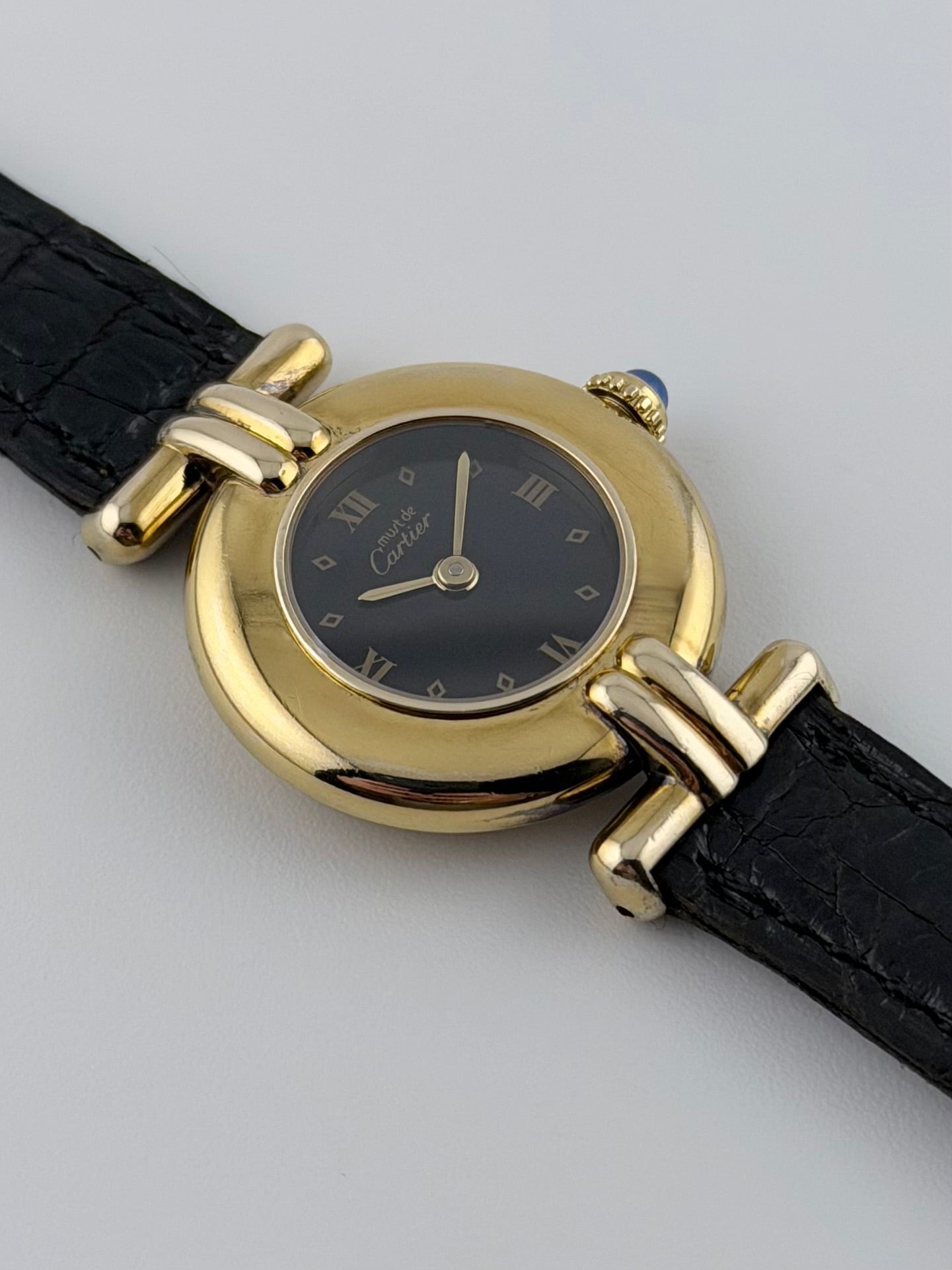 Cartier must de Colisee Quartz - 590002 - Ladies - Onyx Dial - Original Strap