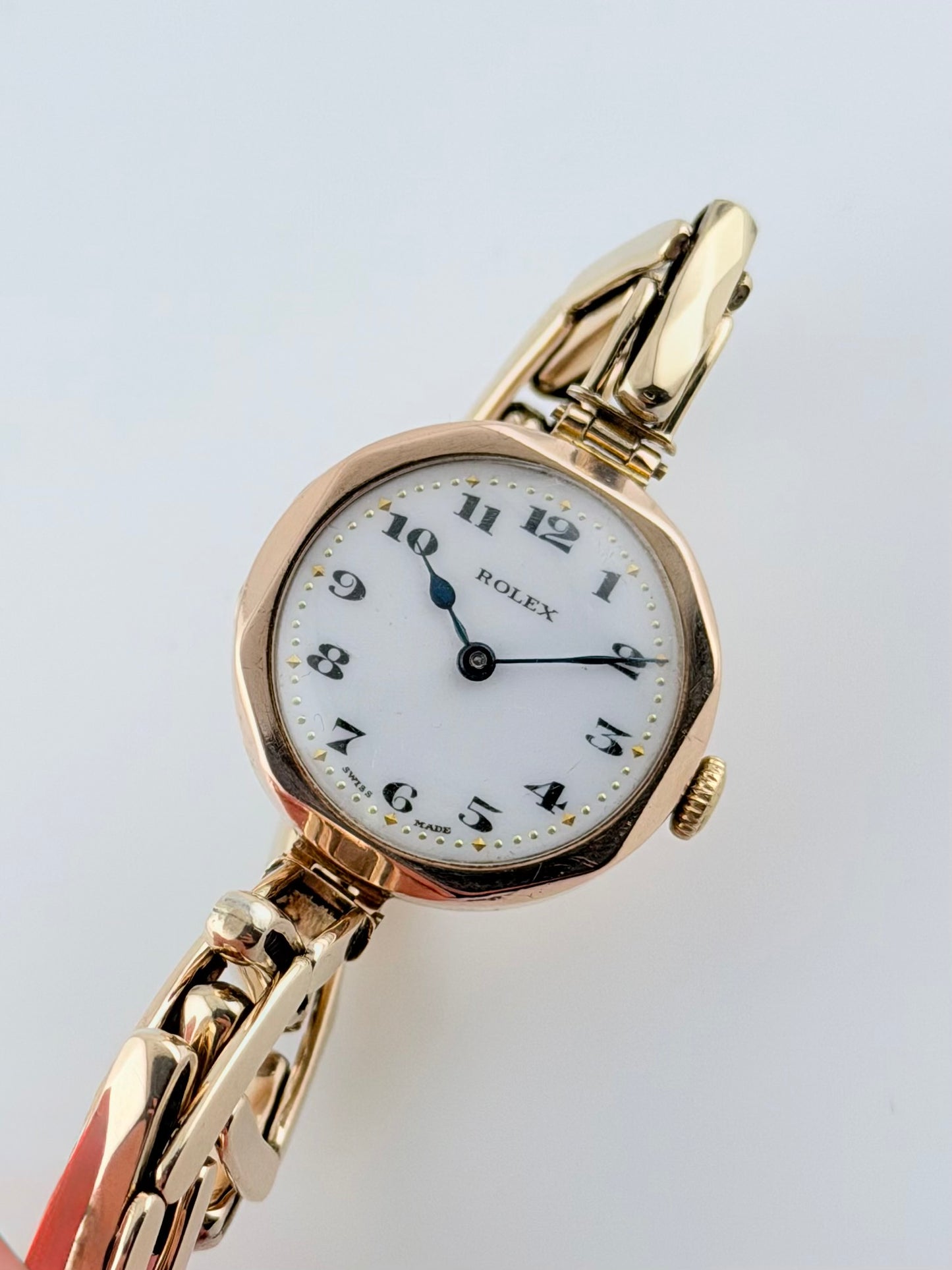 Rolex Ladies Cocktail Watch Manual Wind - Rare 1930 - Solid 9ct Gold