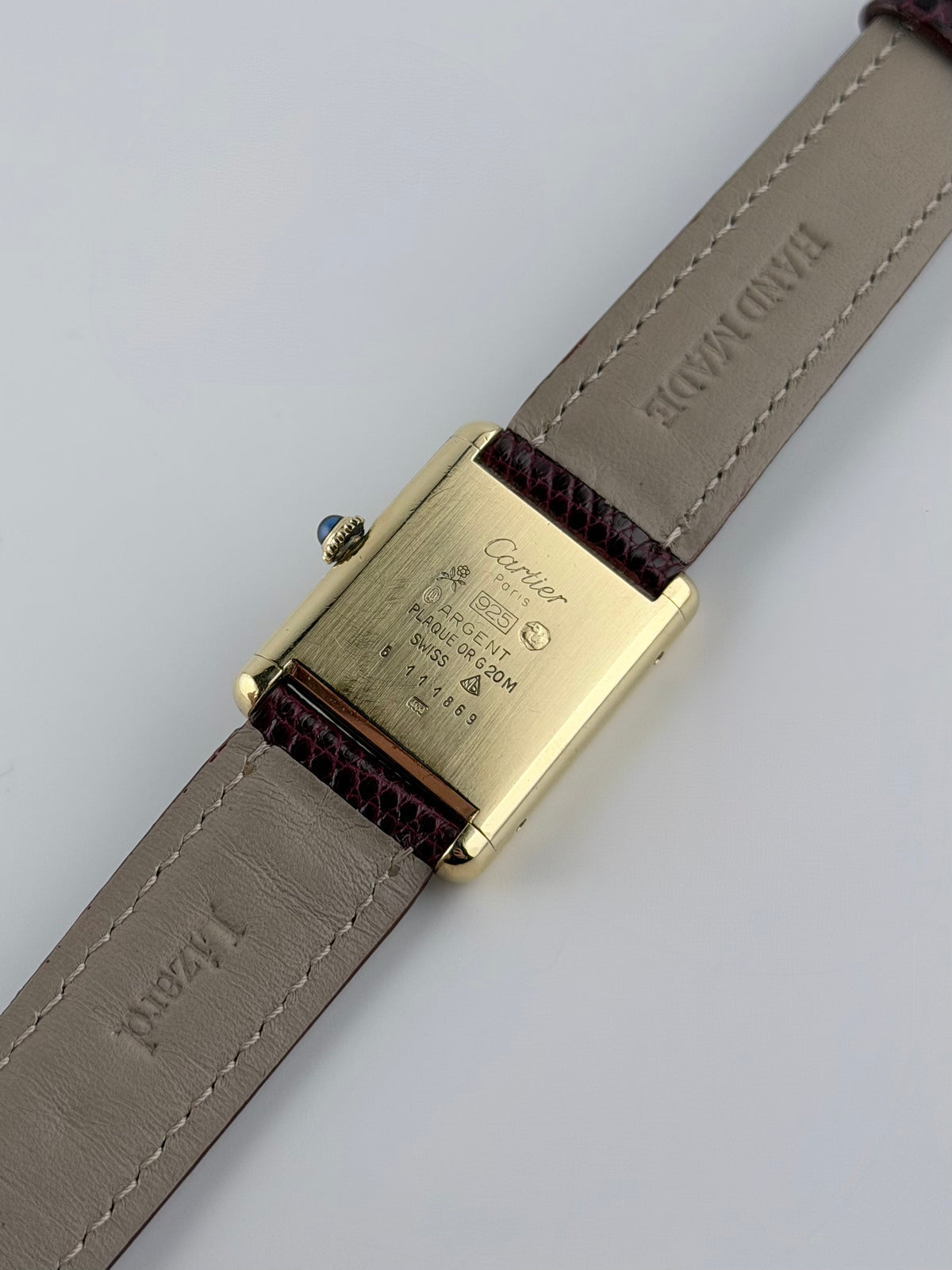 Cartier Must De Tank Paris Manual Wind - 6 LM - Burgundy Dial