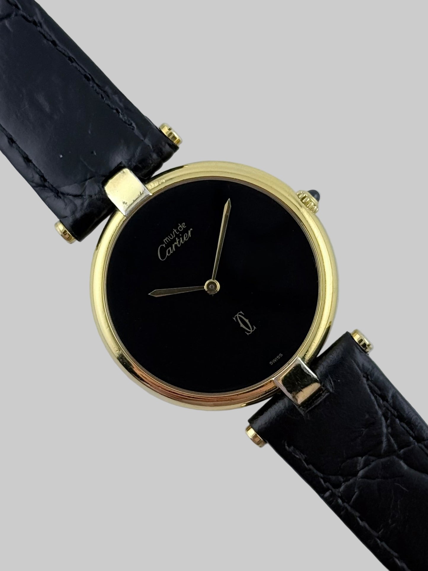 Cartier Vendome must de Vermeil Quartz - 17 - Black Dial