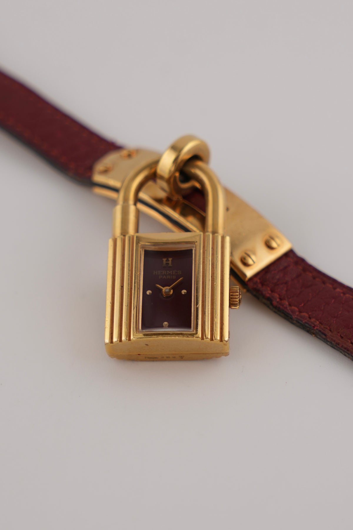 Hermes Paris Kelly Lock Watch -  Burgundy