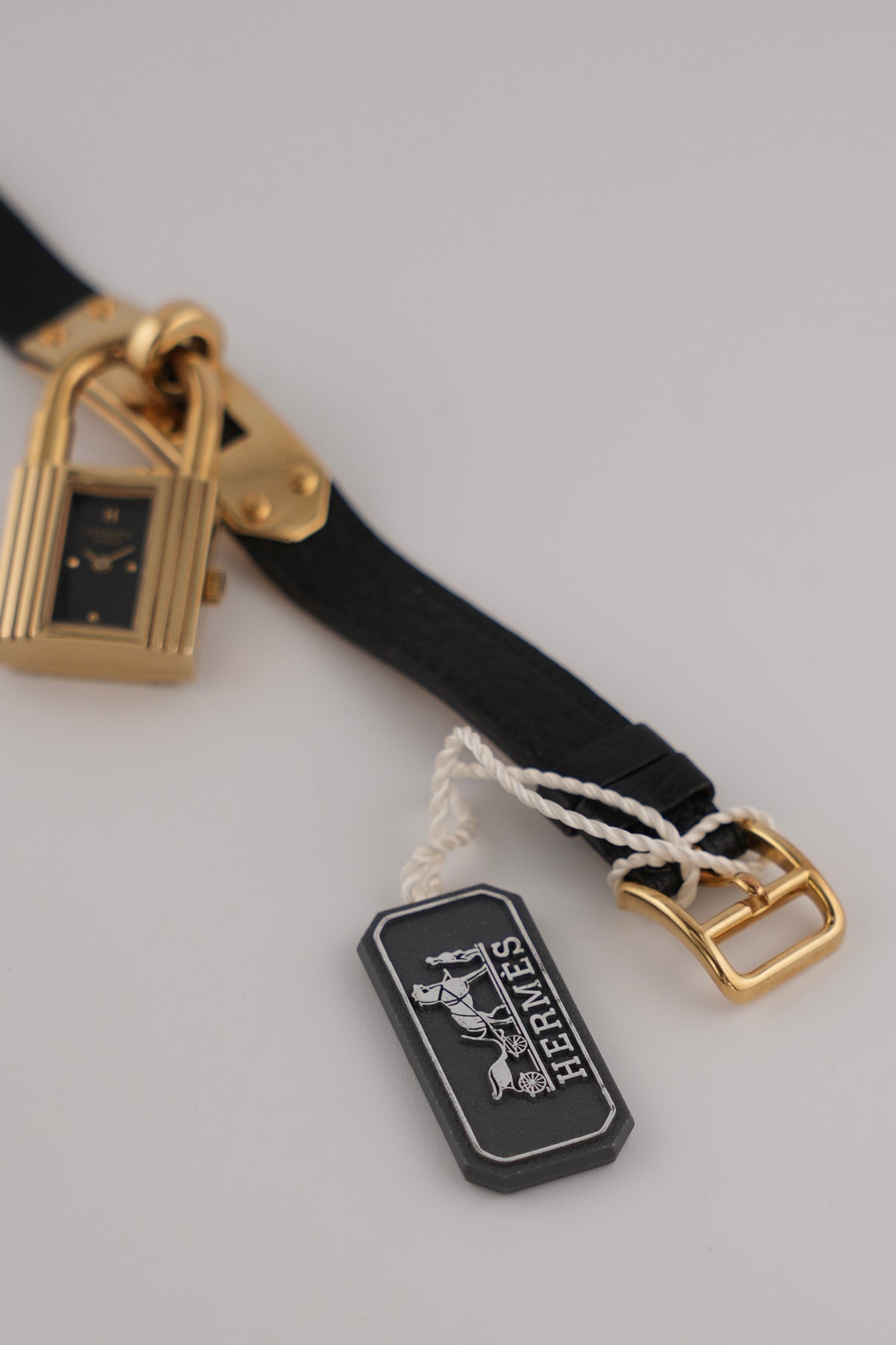 Hermes Paris Kelly Lock Watch - Black - Full Set!