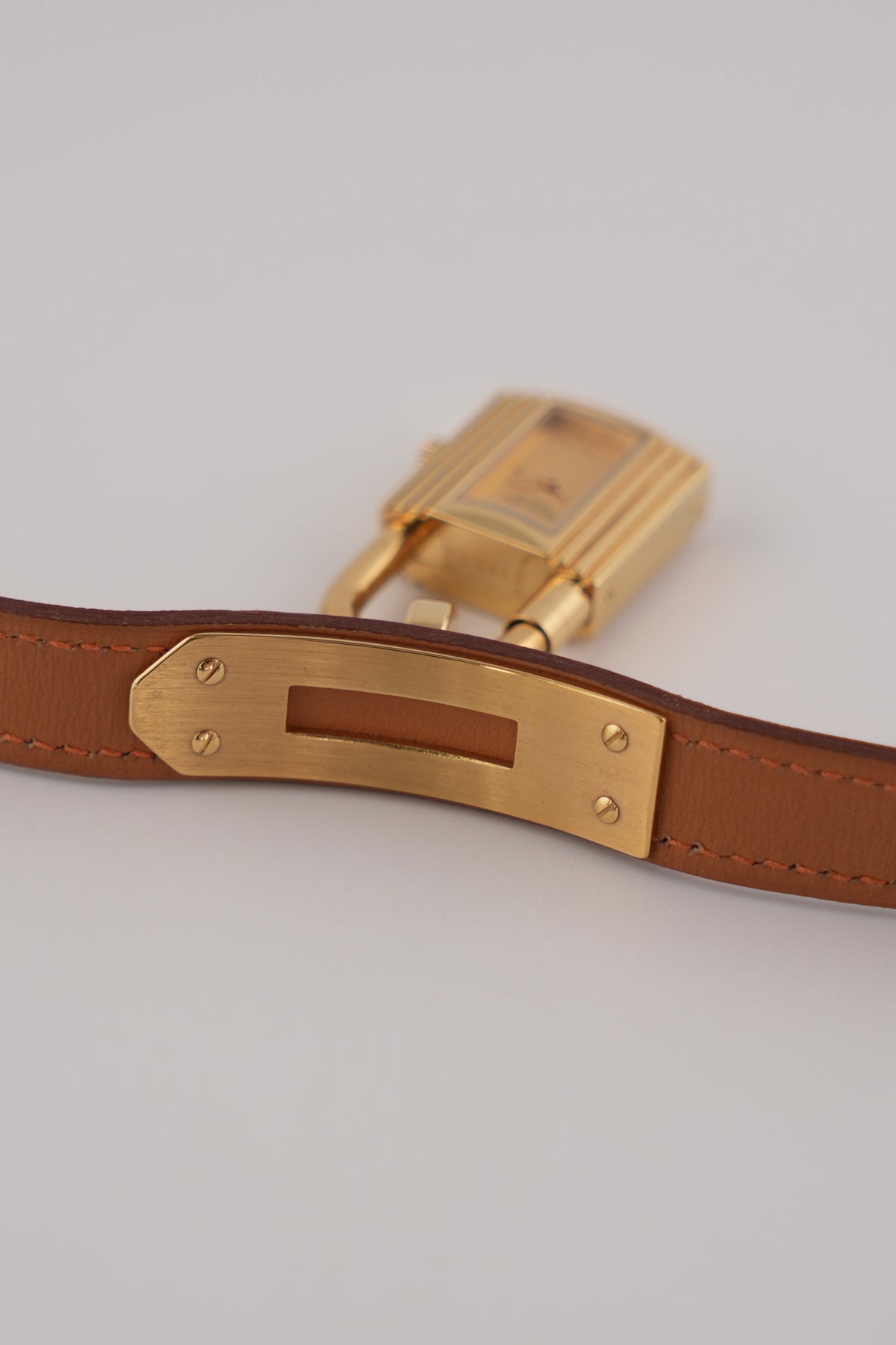 Hermes Paris Kelly Lock Watch - Gold/Orange - Full Set!