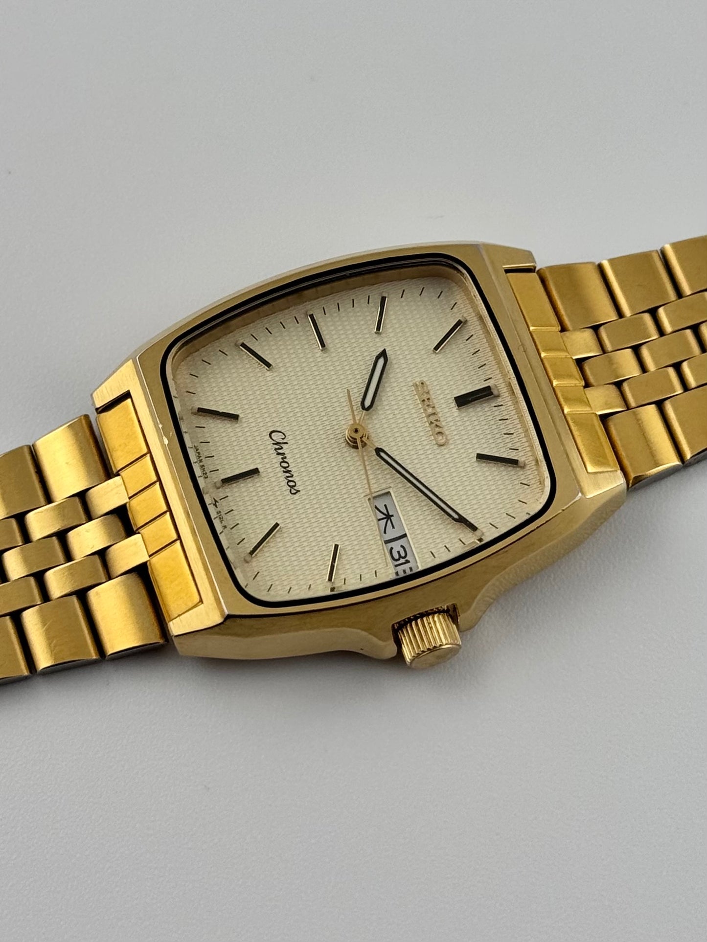 Seiko Chronos Tank Quartz Day-Date - JDM - 5H23-5110