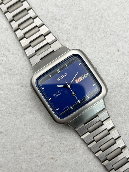 【希少】セイコータイプⅡ 4623-5000 Seiko Type II 4623-5000 Blue Rectangular Watch (Rare) Rare