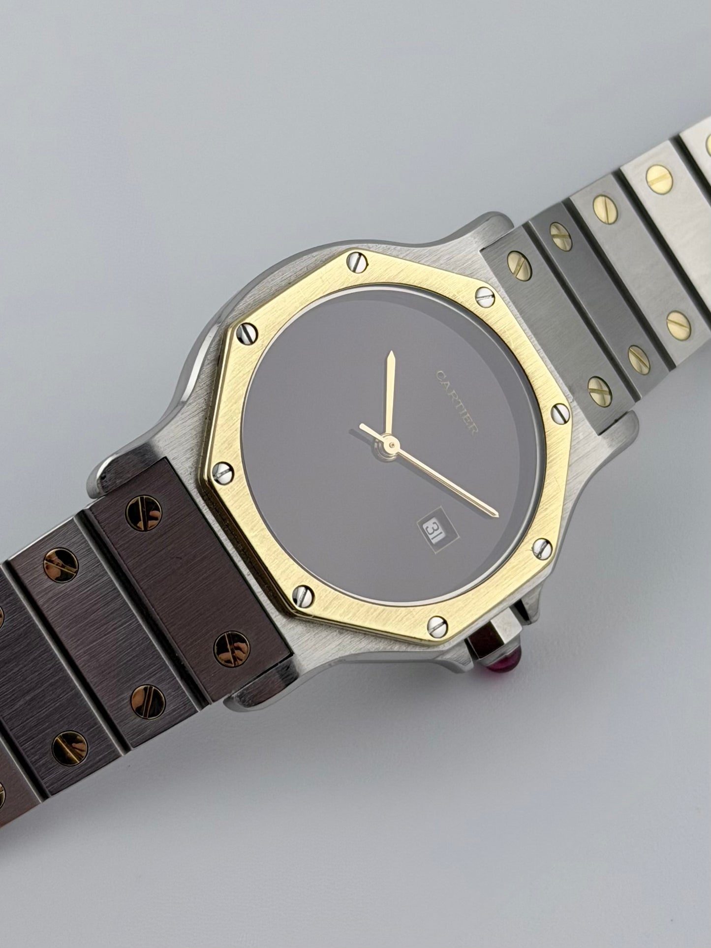Cartier Santos Octagon Automatic Date - 2966 - RARE! - Box and Papers!
