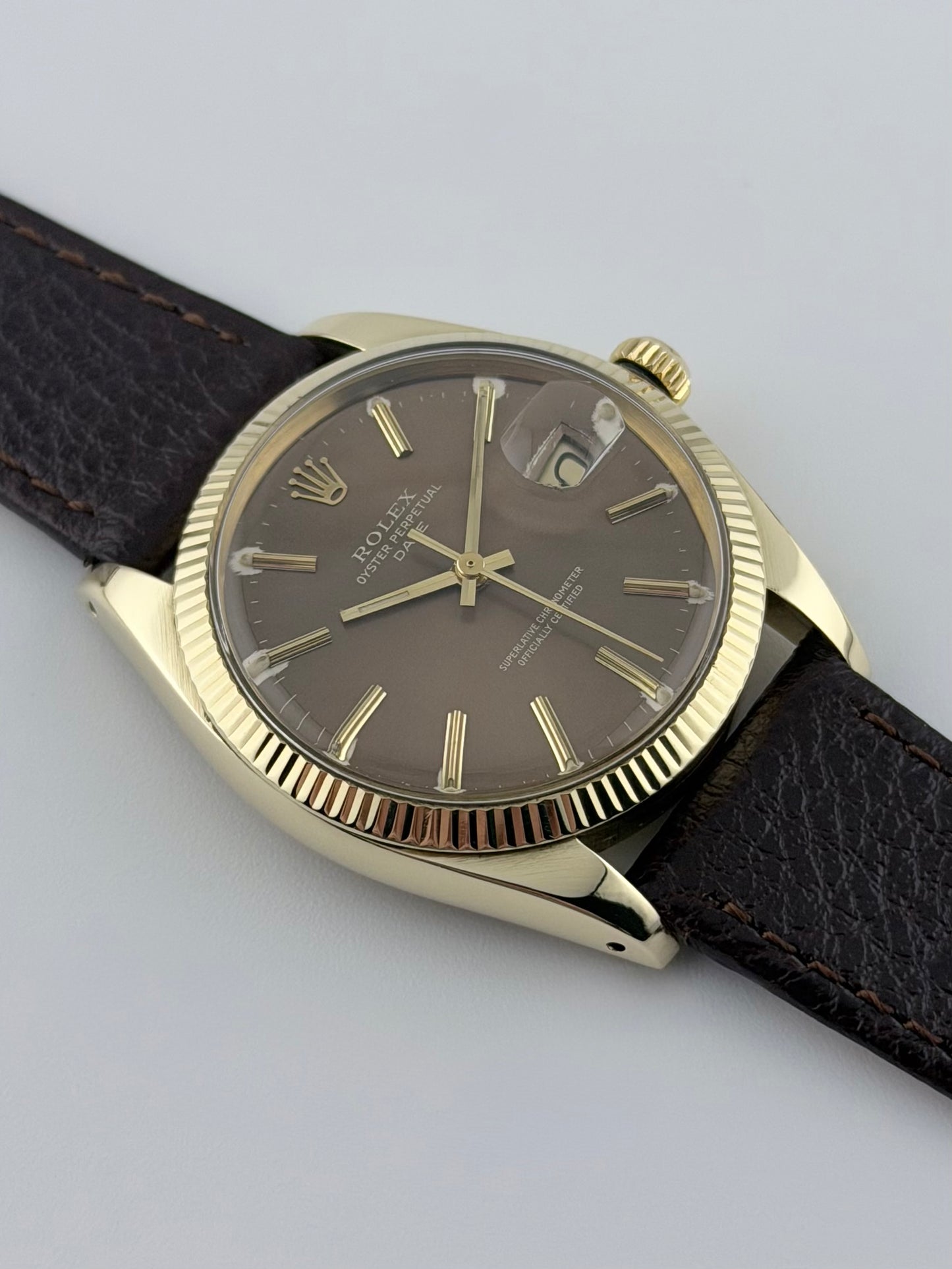 Rolex Oyster Perpetual Date Automatic - 1503 - Ultra Rare Havana Dial - Solid 14ct Gold