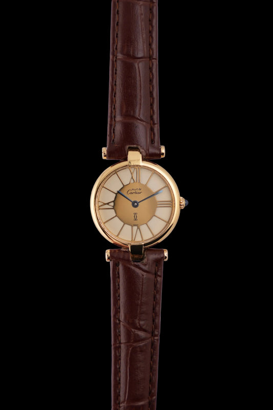 Cartier Must de Vendome Paris Quartz - 18 - Gold and Ivory Cloisonne Dial - Ladies