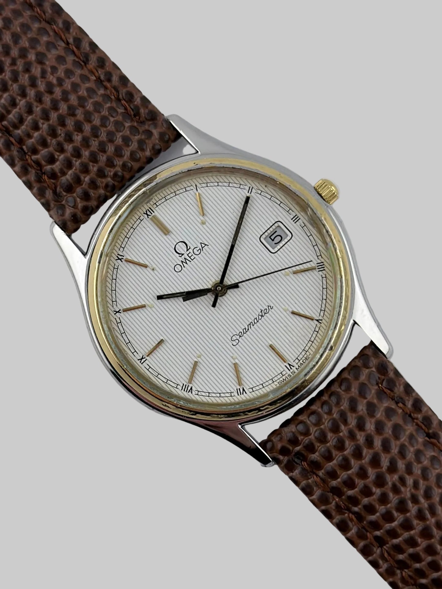 Omega Seamaster Quartz 196.0251 Linen-stripe Dial