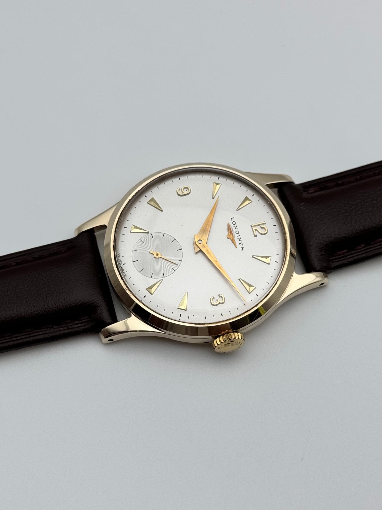Longines Manual Wind Sub Seconds 9ct Gold - Original Box