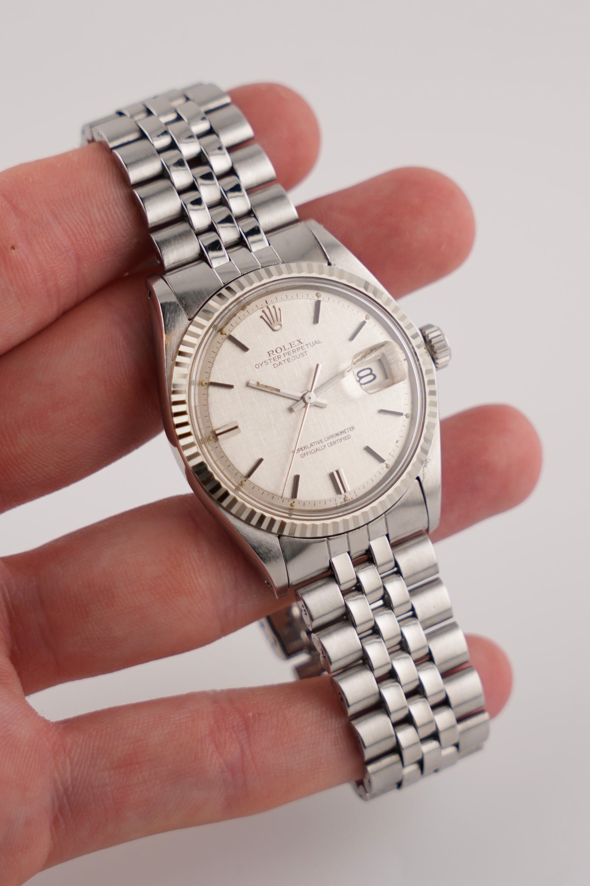 Rolex Datejust Oyster Perpetual Automatic - 1601 - Linen Dial - 18ct white gold bezel