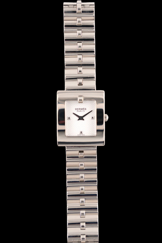 Hermes Paris Belt BE1.110 - White Chevron Dial - near mint
