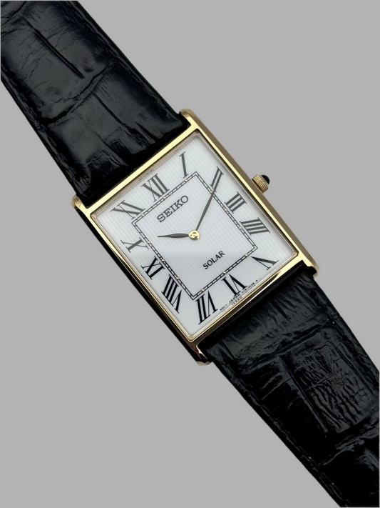 Seiko Tank Quartz V115-0BC0 - Original Strap and Buckle - Near Mint