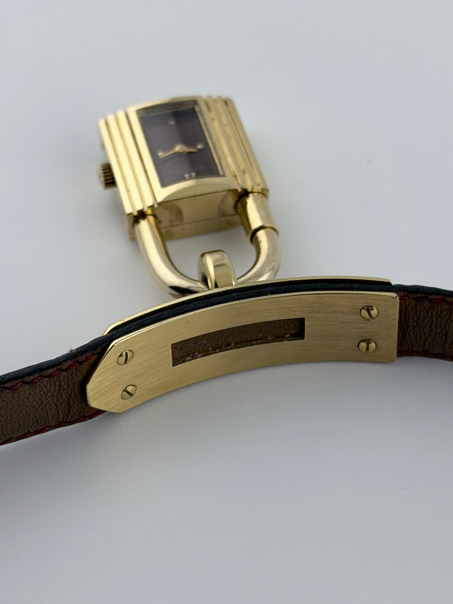 Hermes Paris Kelly Lock Watch -  Burgundy