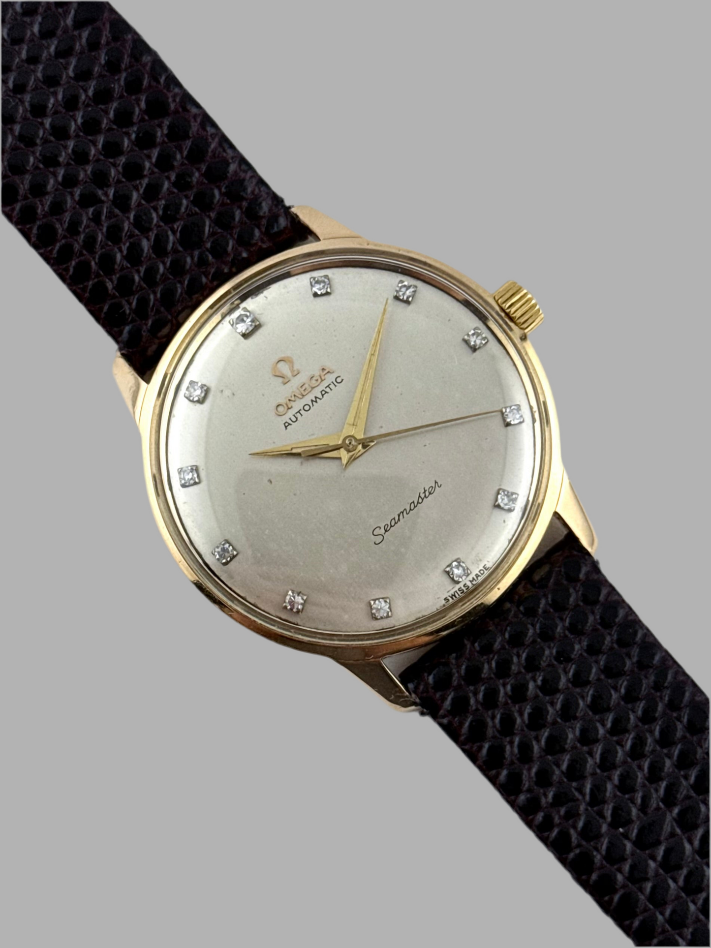 Omega Seamaster Automatic 165.001 - Ultra Rare FACTORY Diamond Dot Dial - Solid 18ct Gold