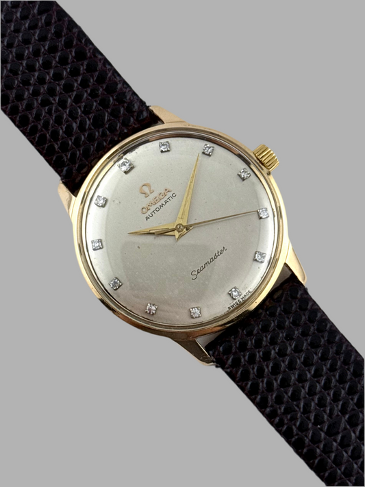 Omega Seamaster Automatic 165.001 - Ultra Rare FACTORY Diamond Dot Dial - Solid 18ct Gold